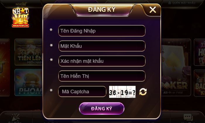 Phỏm Nhatvip Đăng ký hội viên tại Nhatvip chỉ với 3 bước đơn giản