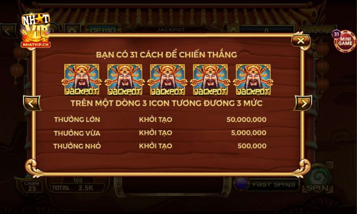 Thần tài Nhatvip Khuyến mãi đa dạng